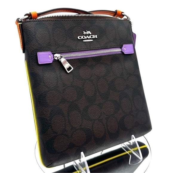 Coach Mini Rowan File Bag In Colorblock Signature Canvas Crossbody Bag - Picture 4 of 12